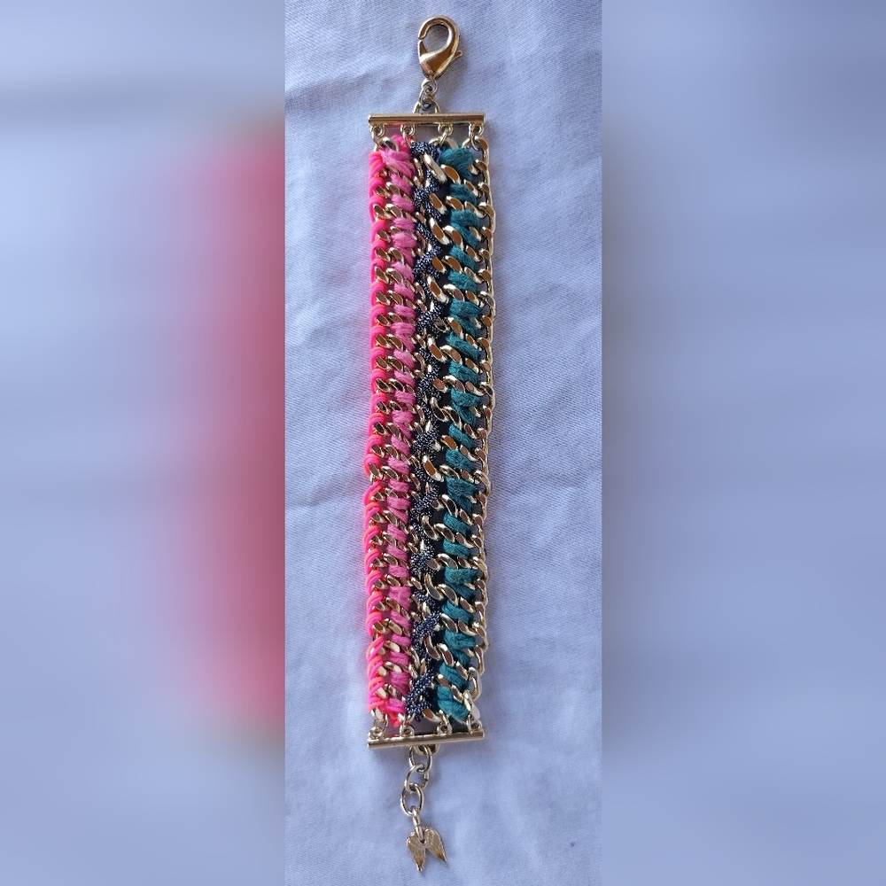 Victoria's Secret Multi-Color Woven Gold Bracelet! - Picture 5 of 6